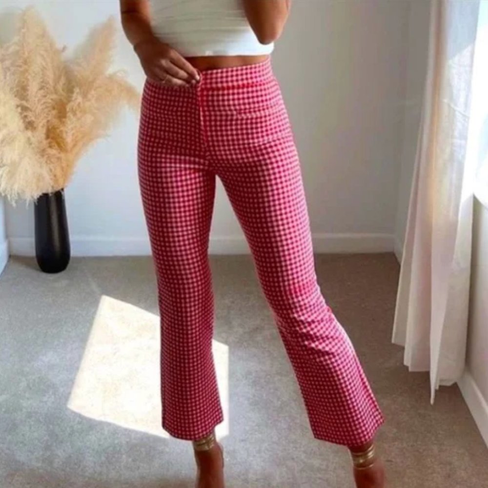 Brand New! Red Gingham Zara Pants